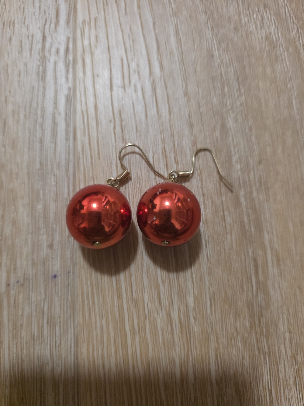 Red Ball Drop Earrings - Unbranded